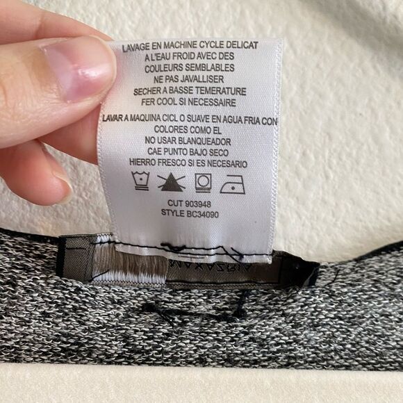 BCBG MaxAzria Y2K Scoop Neck 3/4 Sleeve Gray Heather Mini Dress Size Medium - Picture 10 of 10